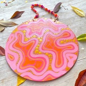 Hand painted wooden wall art